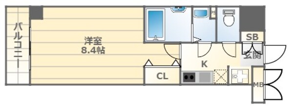 難波駅 徒歩9分 7階の物件間取画像